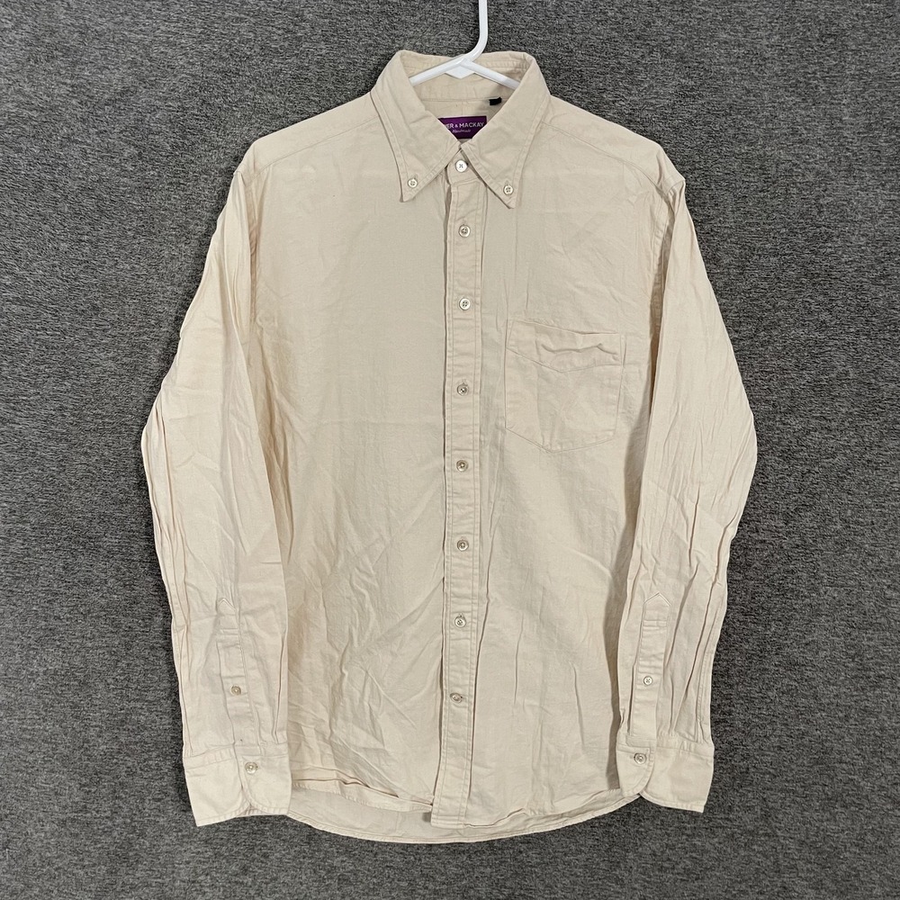 Spier & Mackay Dress Shirt Mens 16 34/35 Yellow Herringbone Slim Fit Button Down